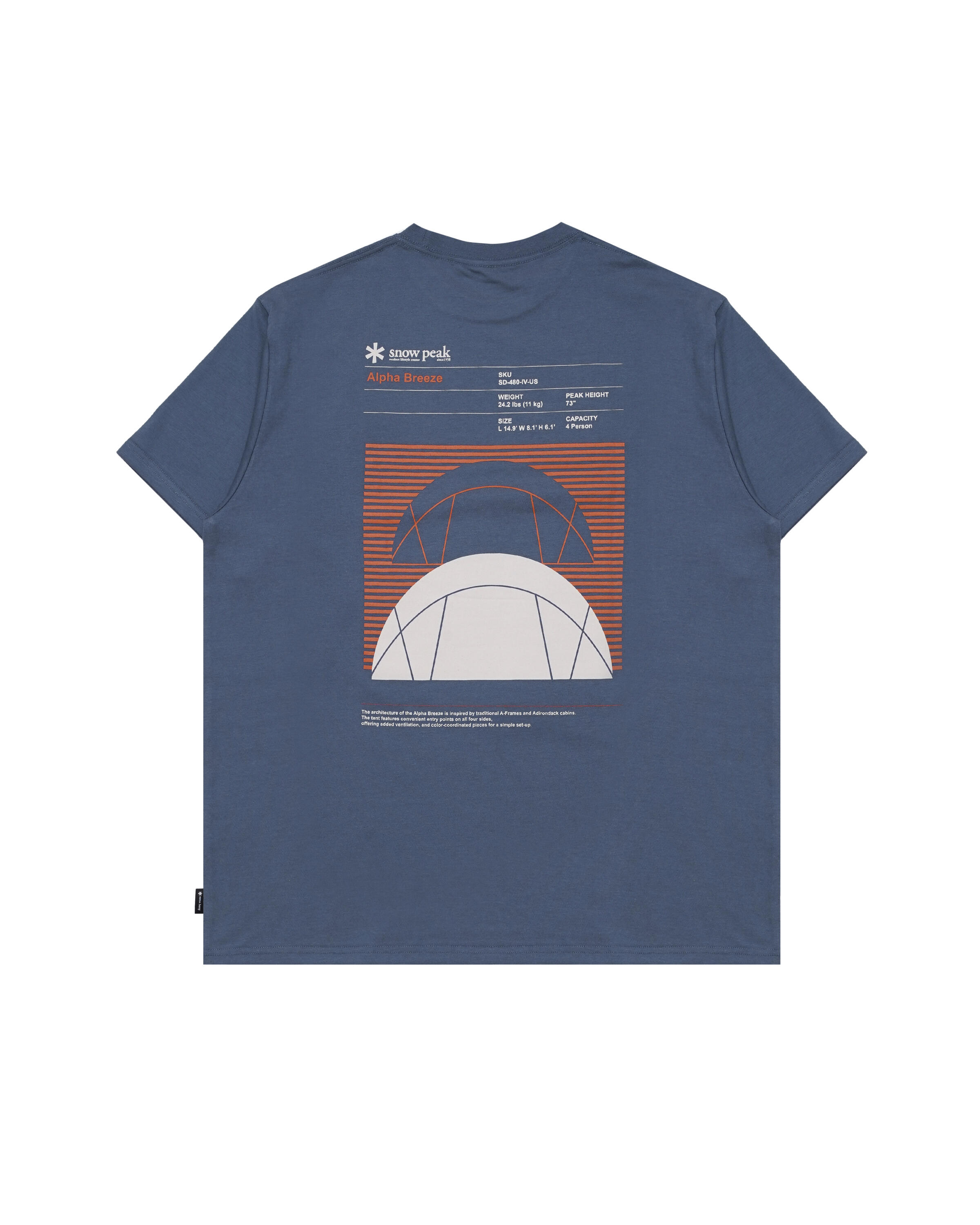 Snow Peak ALPHA BREEZE TYPOGRAPHY T-SHIRT | TS-24SU001-DB